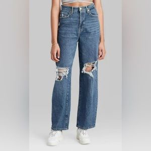 Wild Fable Women's High Rise Distressed Baggy Jeans